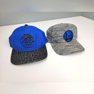 Lot of 2 OSFA Mitchell& Ness Golden State Warriors ballcaps hats